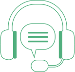 headphones and speech bubble advisor icon